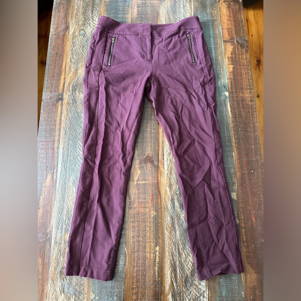 Loft Women’s 4 Wine Marisa Skinny Mid Rise Stretch Pants | SKU 0733